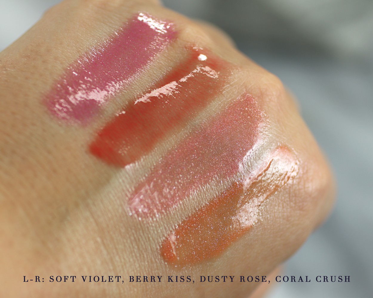 Azelique Lip Gloss Swatches - Review of Azelique Cosmetics by Los Angeles cruelty free beauty blogger My Beauty Bunny
