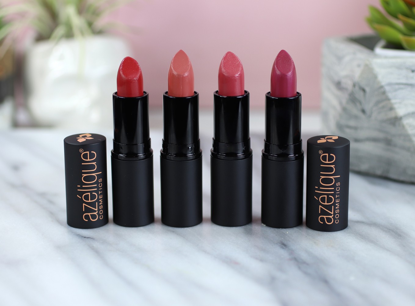 Azelique Cosmetics Lipstick Review - Review of Azelique Cosmetics by Los Angeles cruelty free beauty blogger My Beauty Bunny