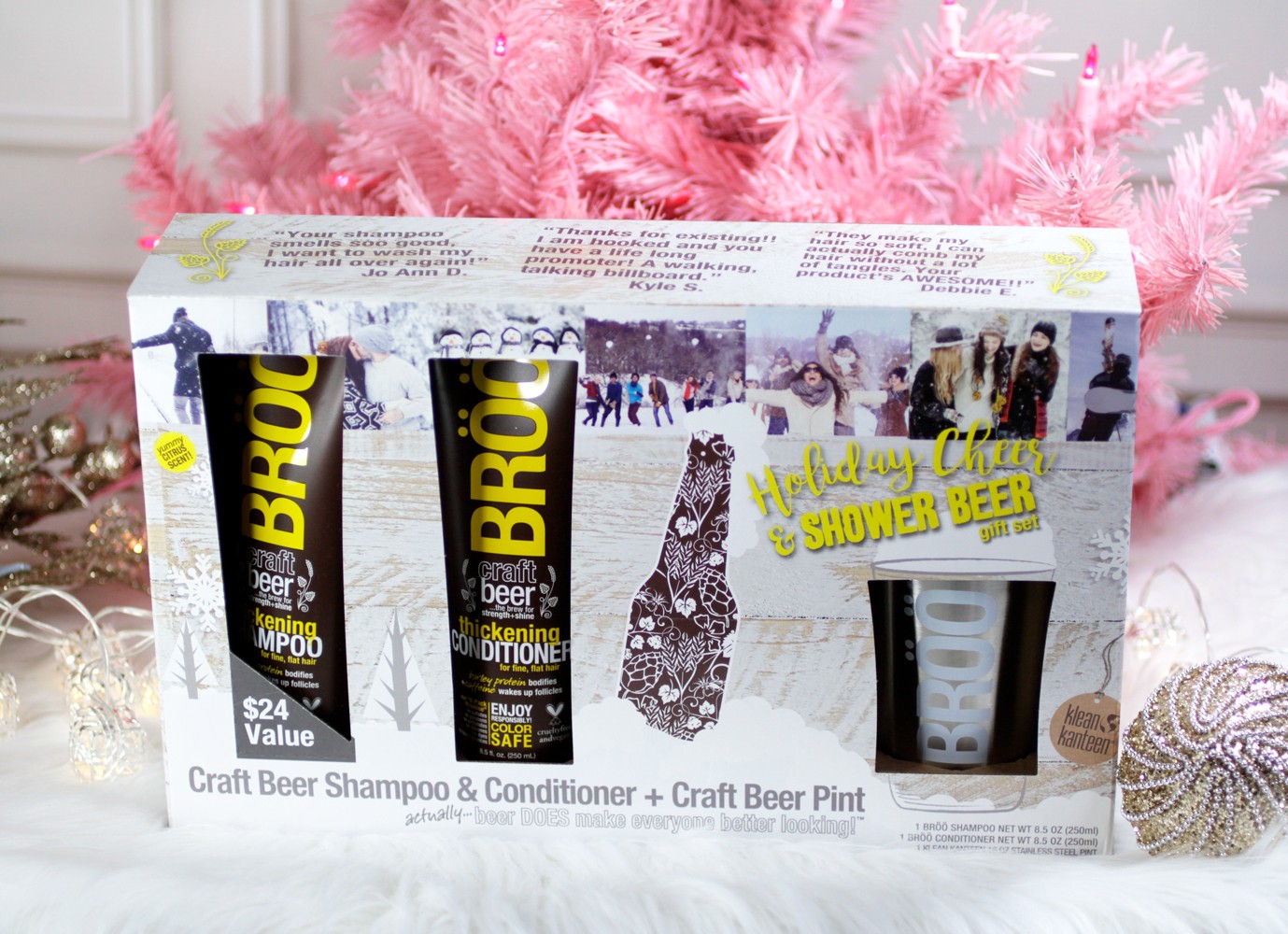 BROO Holiday Gift Set Craft Beer Shampoo and Conditioner