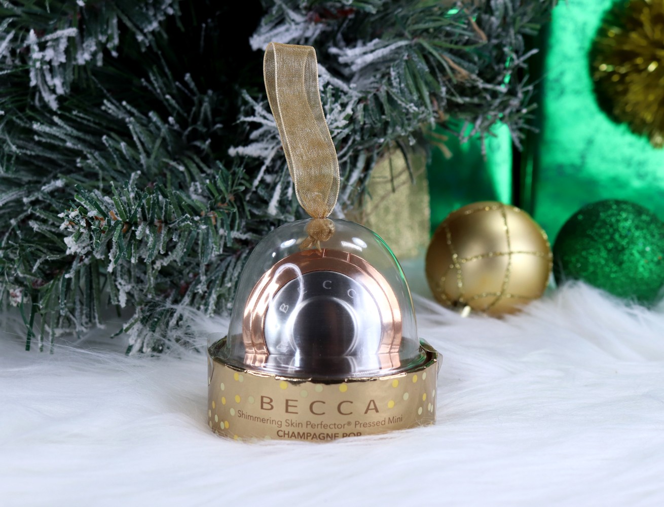 Becca Champagne Pop Holiday Mini Ornament Gift Idea