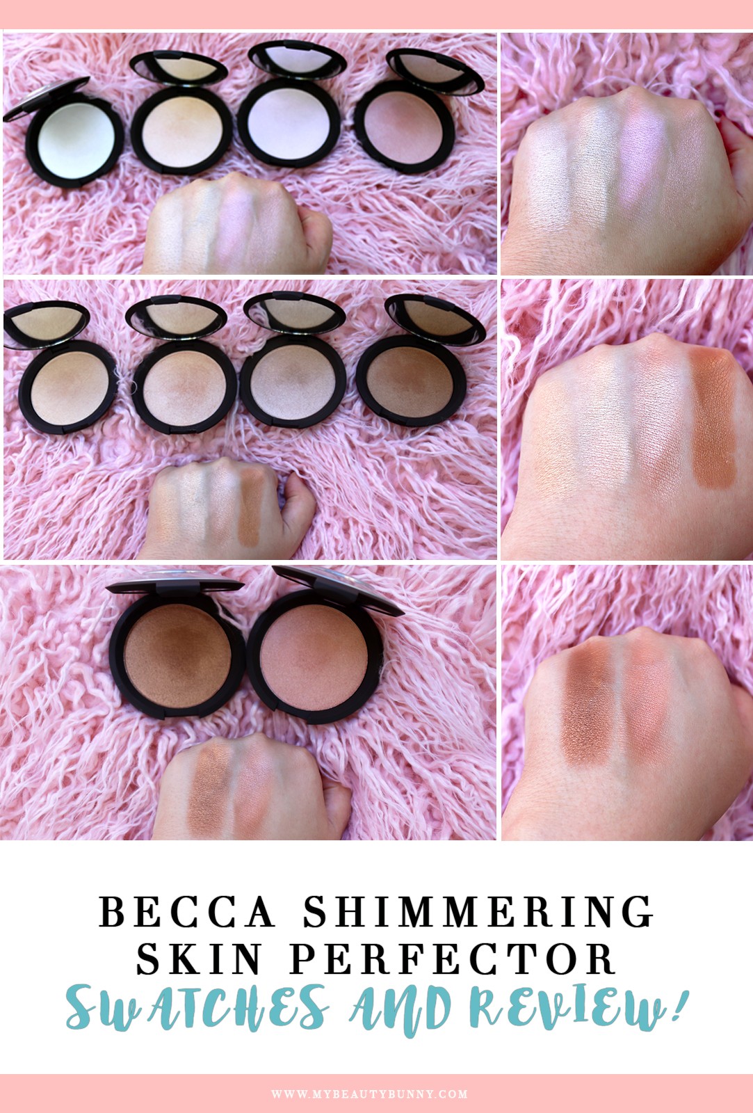 Becca Shimmering Skin Perfector Cruelty Free Highlighter Review and Swatches by Los Angeles Blogger, My Beauty Bunny