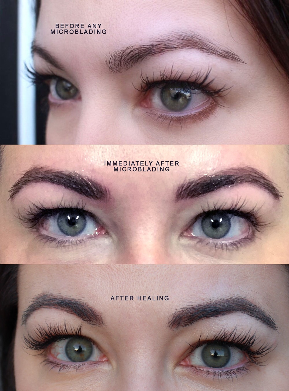 Before and after microblading by Los Angeles beauty blogger My Beauty Bunny