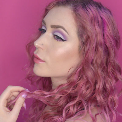 Eddie Funkhouser Hyperreal Pure Pigment in Spellbound, Eddie Funkhouser Gloss in Afterglow, Eddie Funkhouser Hyperreal Eye Color in Lavender Sky
