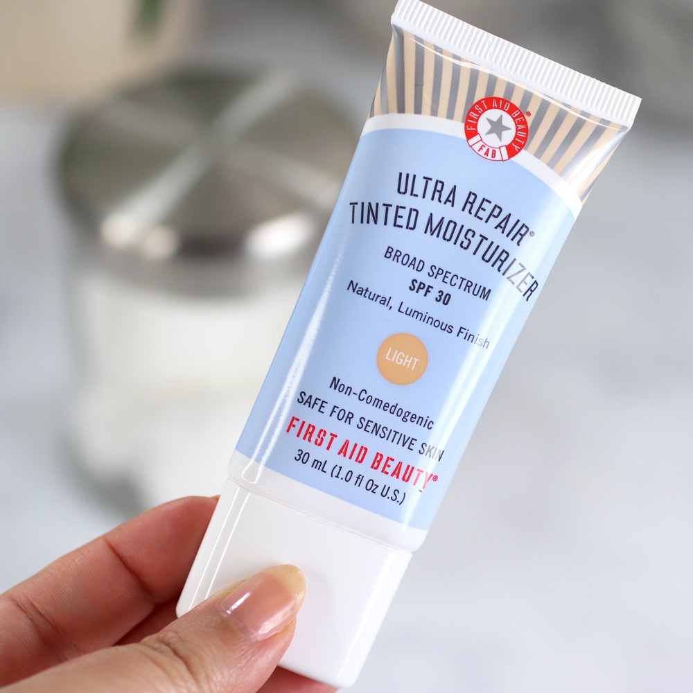First Aid Beauty Ultra Repair Tinted Moisturizer Review - Best Cruelty Free Sunscreen for Your Face by popular Los Angeles cruelty free beauty blogger My Beauty Bunny