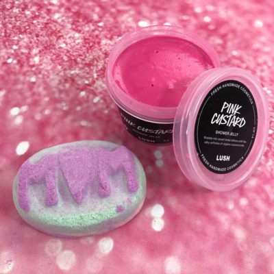 Lush Mom Bath Bomb and Pink Custard Shower Jelly
