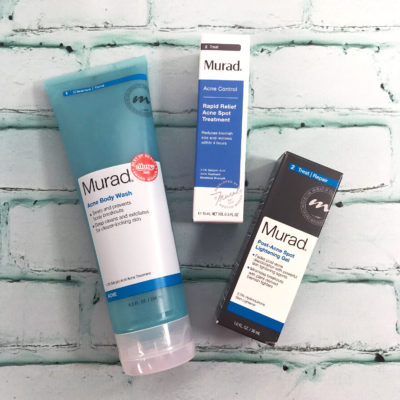 Murad Acne Body Wash, Murad Rapid Relief Acne Spot Treatment, Murad Post-Acne Spot Lightening Gel.