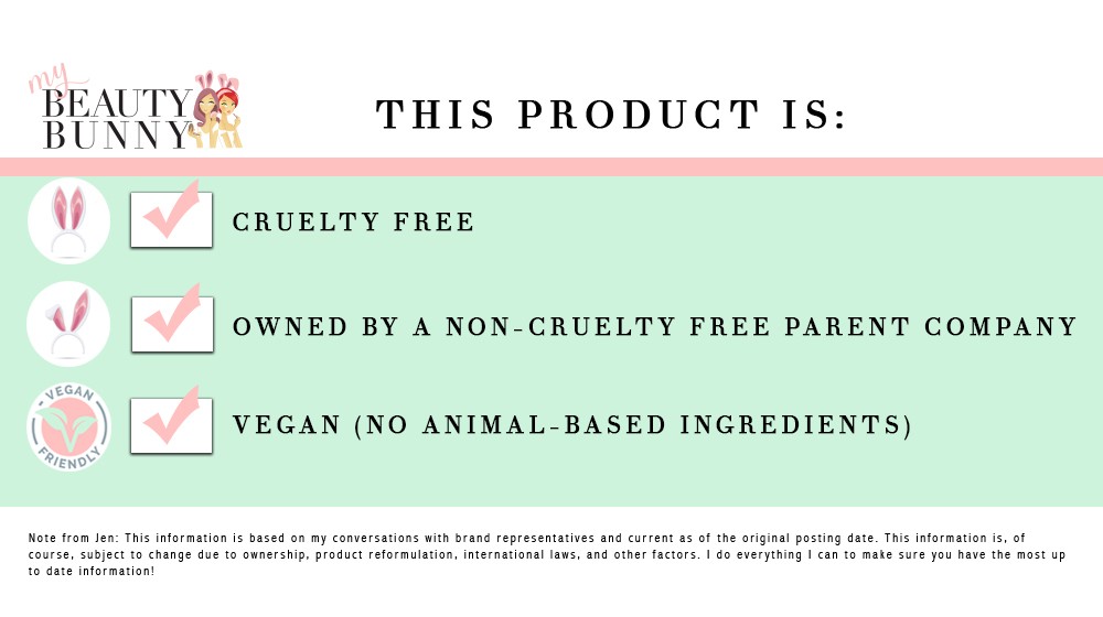 Vegan and cruelty free but owned by a non-cruelty-free parent company