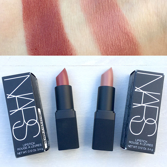 NARS Banned Red and Rosecliff Satin Lipstick