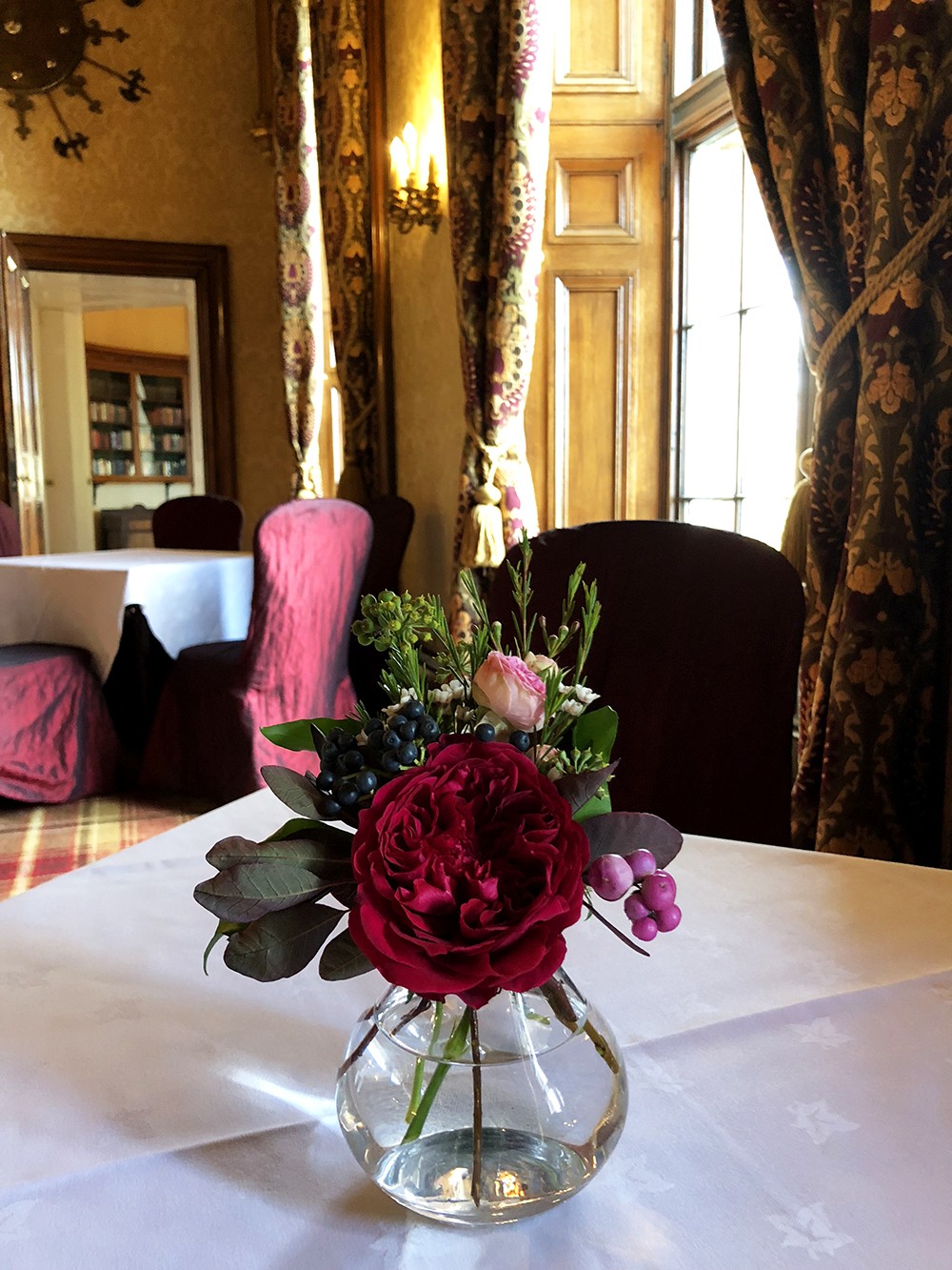 Narcissus Flowers - Wild and Beautiful - Burgundy Red Pink and Green Wedding Decor at My Beauty Bunny's Scotland Wedding