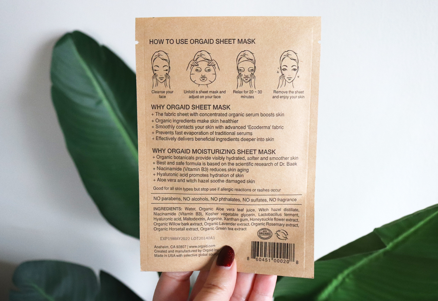 Cruelty free beauty from Cynaglow - ORGAID organic sheet mask review