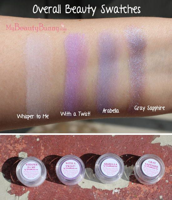 Overall Beauty mineral makeup swatches