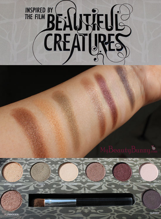 Pur Minerals Beautiful Creatures palette swatches
