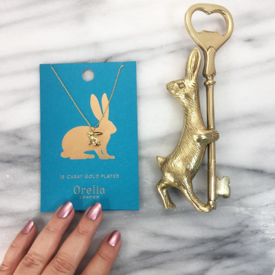 Anthropologie Bunny Bottle Opener and Topshop Bunny Necklace