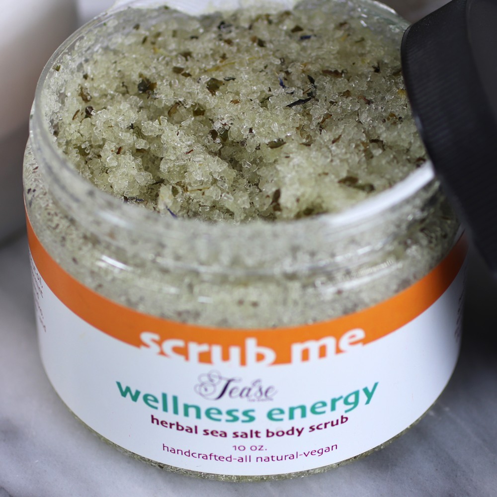 Scrub Me Wellness Energy Sea Salt Body Scrub Review - The Best Cruelty Free Hand Creams and Scrubs for Dry Winter Skin by LA cruelty free beauty blogger My Beauty Bunny
