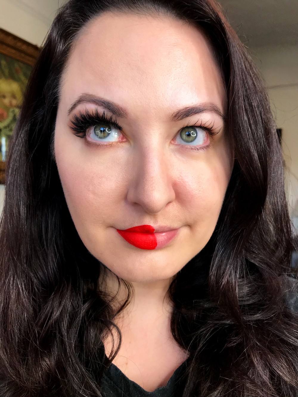 Half Glam Face with Sheree Cosmetics Lashes Lipstick and Eyeshadow - Sheree Cosmetics Review and Giveaway by popular Los Angeles cruelty free beauty blogger My Beauty Bunny