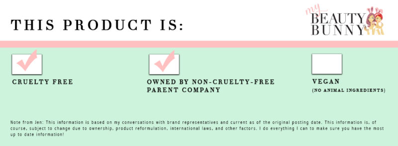 Cruelty free but owned by a non-cruelty-free parent company