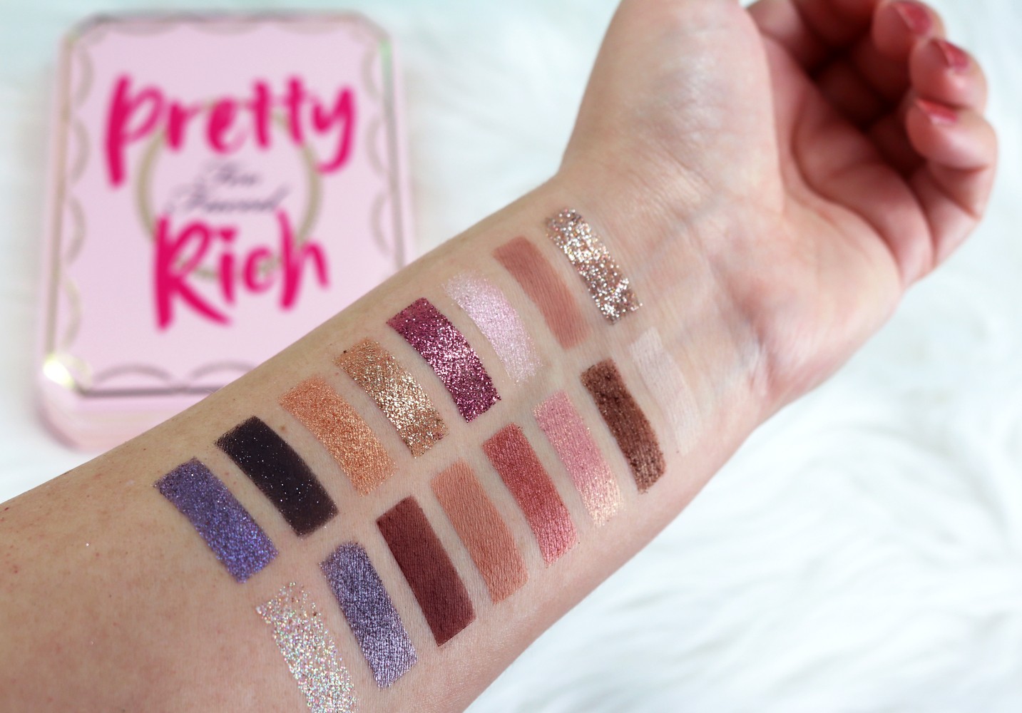 Too Faced Pretty Rich Palette Swatches and Review