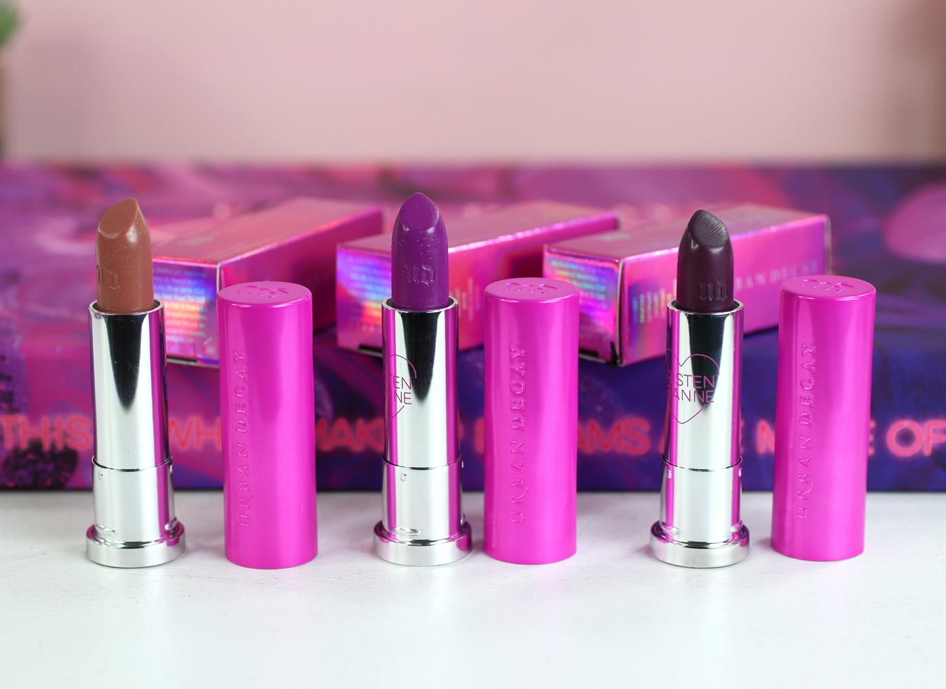 Urban Decay x Kristen Leanne Vice Lipstick Swatches and Review by popular Los Angeles beauty blogger My Beauty Bunny