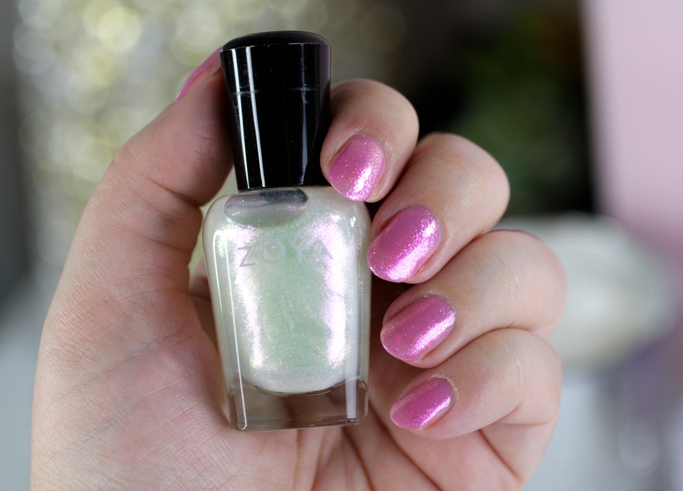 Zoya Pastel Pink Jelly Polish - Princess Topped with Leia - Zoya Nail Polish Review: Kisses Pastel Jellies Collection by LA cruelty free beauty blogger My Beauty Bunny