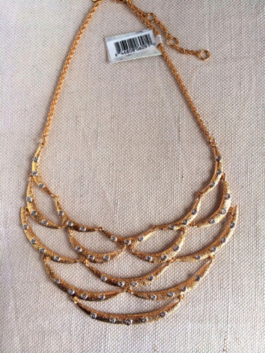 alexis bittar crystal studded scalloped bib necklace