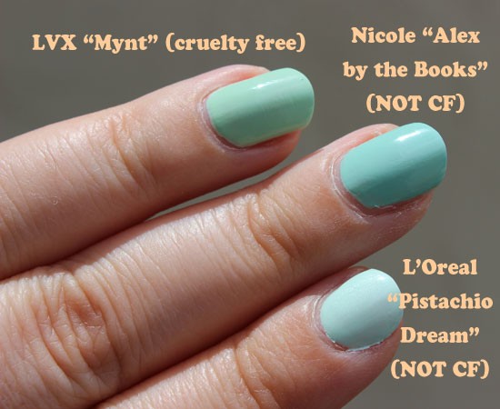 pastel green nail polish