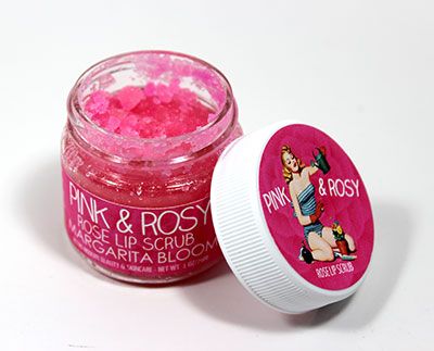pink and rosy lip scrub