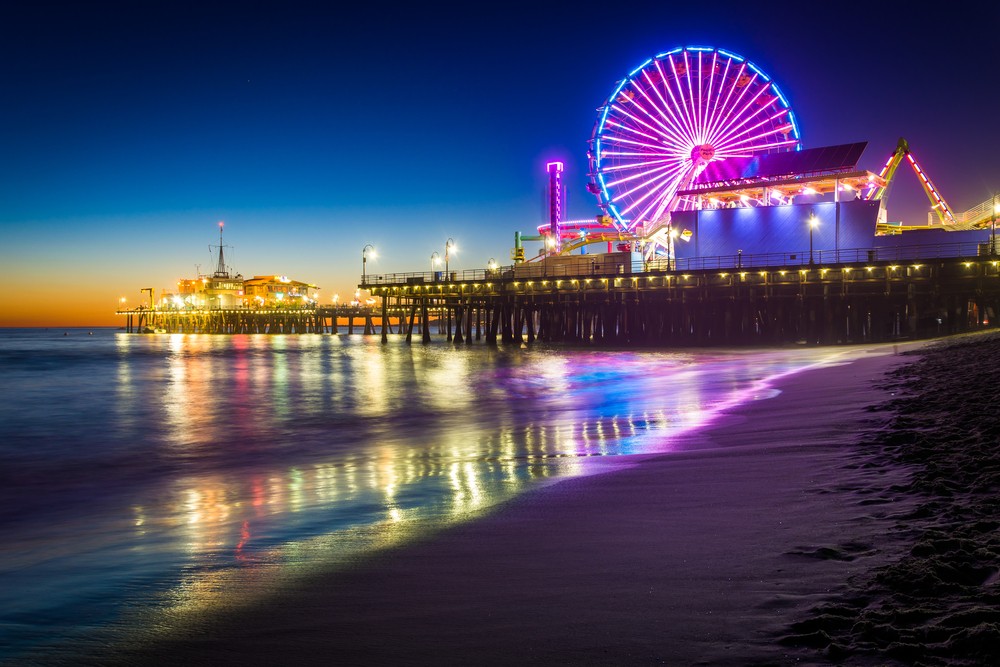Most Instagrammable Places in LA - Santa Monica Pier at Night - Top Instagram Friendly Los Angeles Photo Spots featured by popular Los Angeles blogger My Beauty Bunny
